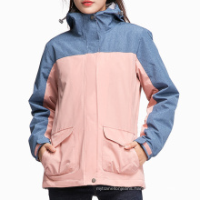 Womens Outdoor 3 In1 Winter Windproof Jacket Fleece Lined Hooded Waterproof Hiking Jacket